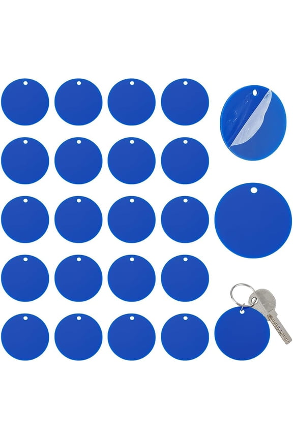 50pcs Acrylic Circles Blanks 2 Inch Blue Keychain Blanks with Hole 2mm Thick Flat Round Ornament Blank Acrylic Tags Charm Disc Ornaments DIY