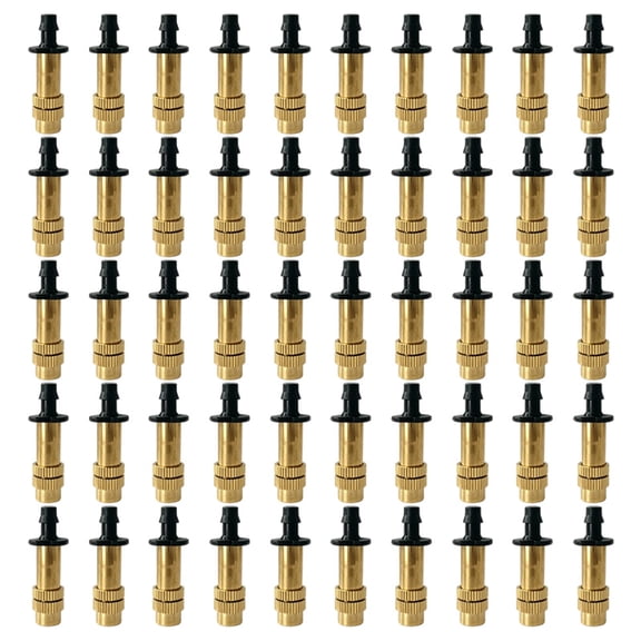 50pcs Adjustable Copper Atomizing Nozzles Drip Irrigation Sprayer Garden Irrigation System Nozzles for Lawn Vegetables Greenhouse Watering
