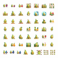 thumbnail image 1 of 50pcs Adorable Cartoon Avocado Plum Stickers Fruit Stationery Stickers Kids Decals Water Bottle Laptop Phone Bicycle Toy Stickers Set, 1 of 1