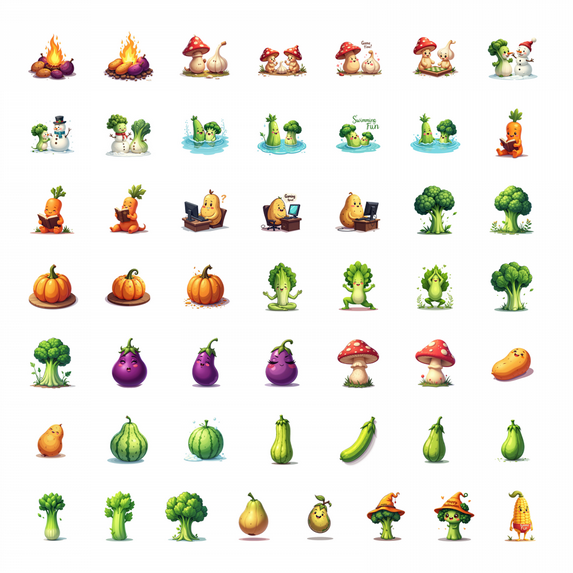 50pcs Adorable Corn Plant Stickers Cartoon Farm Funny Holiday Car Laptop Guitar Bicycle Stickers Water Bottle Luggage