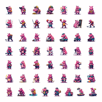 50pcs Adorable Hippo Food - Themed Cartoon Stickers Kids Stationery Decals Laptop Water Bottle Toy Phone Bicycle Luggage Stickers