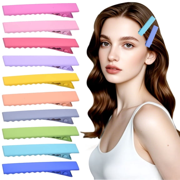 50pcs Alligator Hair Clips Metal Duck Bill Hairclips Single Prong Non-slip Hair Barrette Sectioning Hairpins for Women Salon Styling DIY Accessories10 Colors