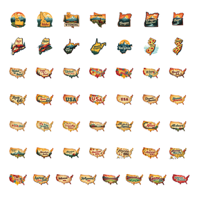 50pcs American Music Fest Themed Stickers Festival Decals Musical Notes Stationery Stickers Water Bottle Laptop Phone Guitar Bag Sticker Set