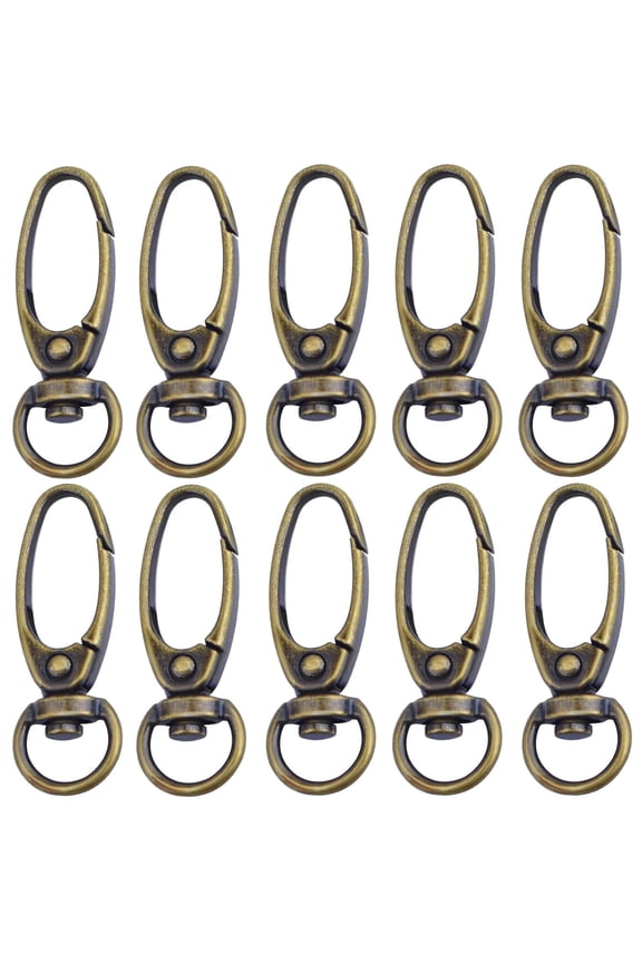 50pcs Antique Bronze,38 mm 360 Degree Swivel Trigger Clips Metal Keyring Curved Oval Lobster Clasps Snap Hooks for Keychains Lanyard Handbag Purse Craft Projects Decoration