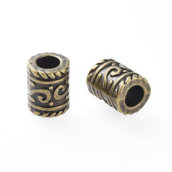 50pcs Antique Bronze Metal Lead Free & Nickel Free & Cadmium Free 7mm in diameter 9mm long hole: 4mm