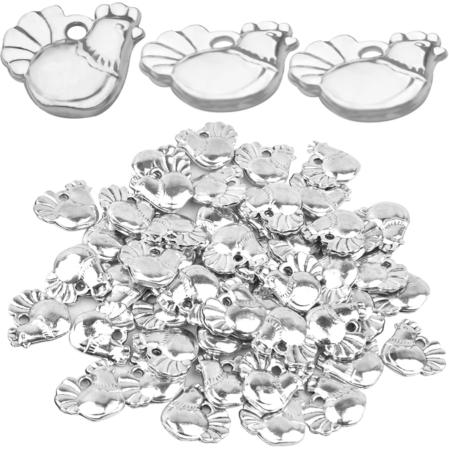 10PCS Antiqued Silver Cactus Charms – Zinc Alloy Pendants For Jewelry Making, 27x24mm