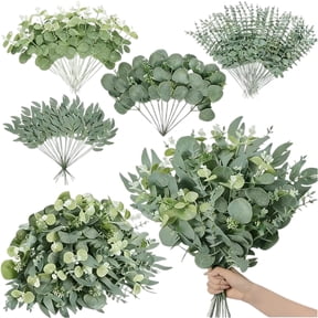 50pcs Artificial Eucalyptus Stems Bulk Mixed Faux Greenery for Wedding Decor DIY Floral Arrangements Home Table Decor Realistic Long-Lasting