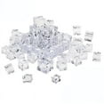 thumbnail image 1 of 50pcs Artificial Ice Cubes Clear Reusable Fake Ice Cubes In Cube Shape compatible with Home Decoration, 1 of 4