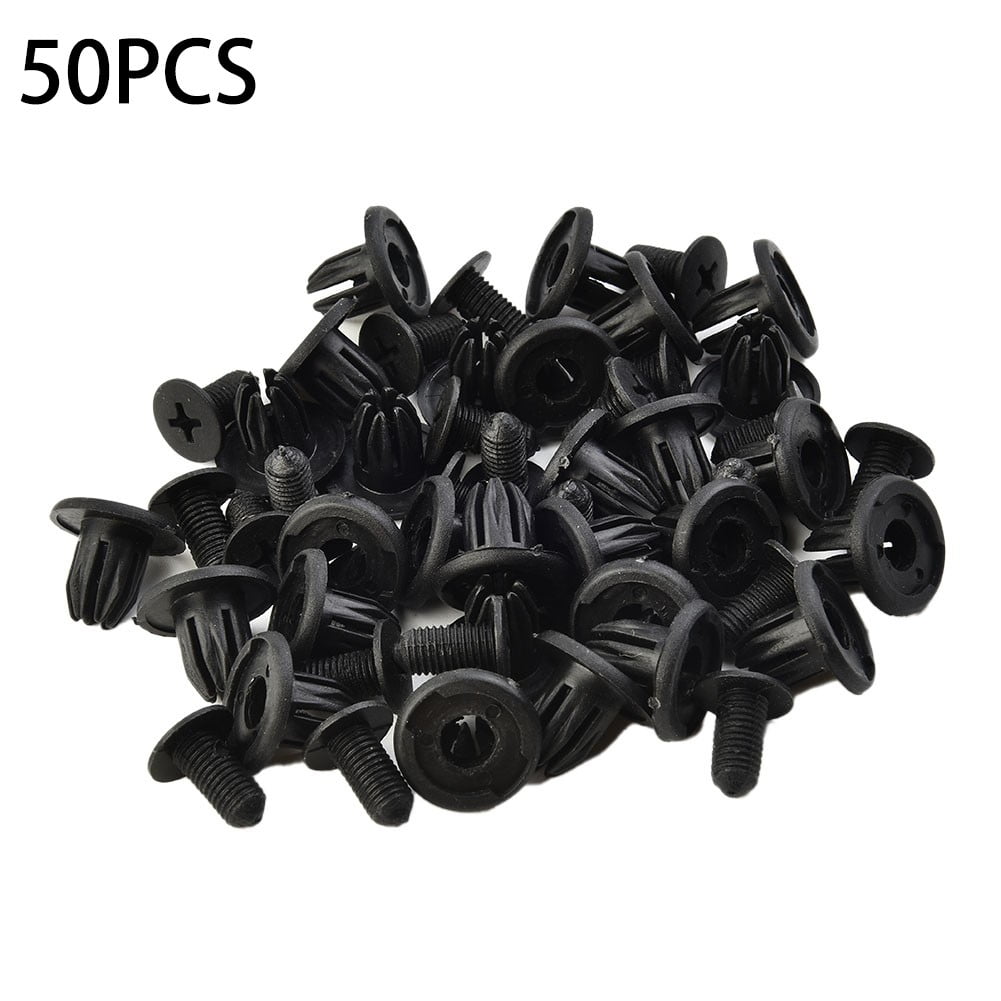 50pcs Auto Plastic Bumper Fastener Rivet Retainer Push Type Car Door ...