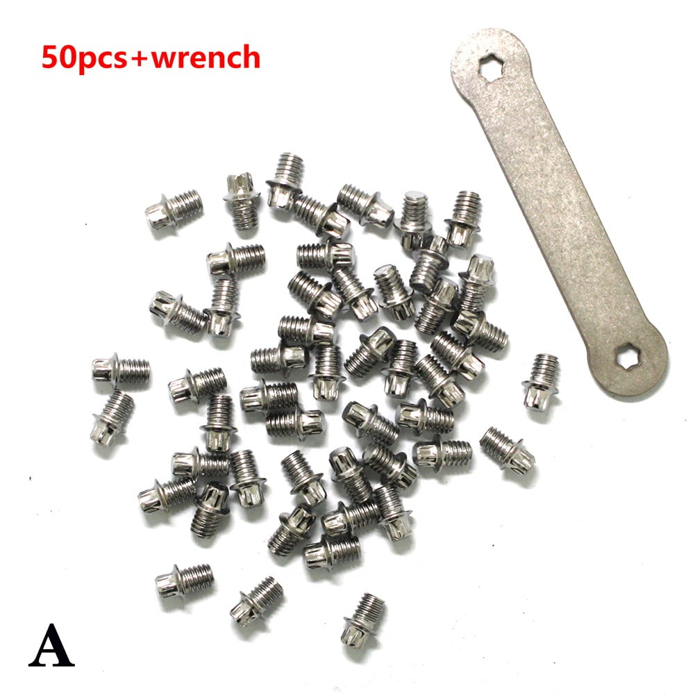 50pcs Bicycle Replacement Pedal Pins Nonslip With Wrench Bike M4 Pedal