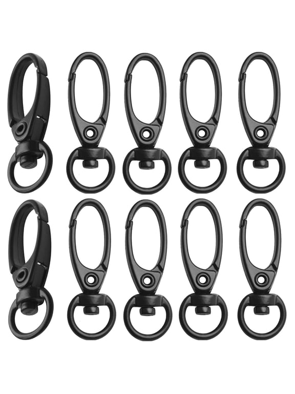 50pcs Black35mm Swivel Trigger Clips Metal Keyring Clasps Snap Hooks for Hanging Key Chains Dog Leashes Crafts Decorations