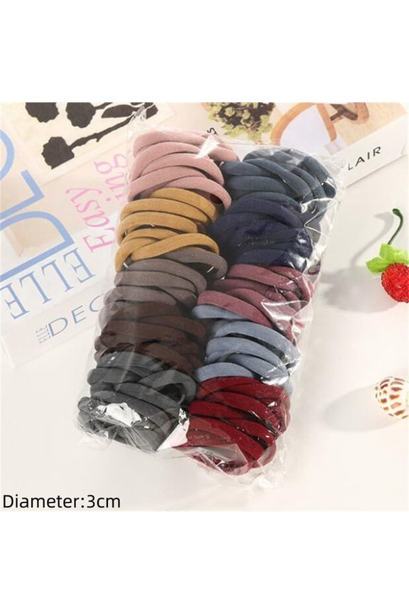 50pcs Black Elastic Hair Band Leagues Ties Colets Scrunchies Springs Gum Accessory For Girl Women No Damage Pigtails Holder Set