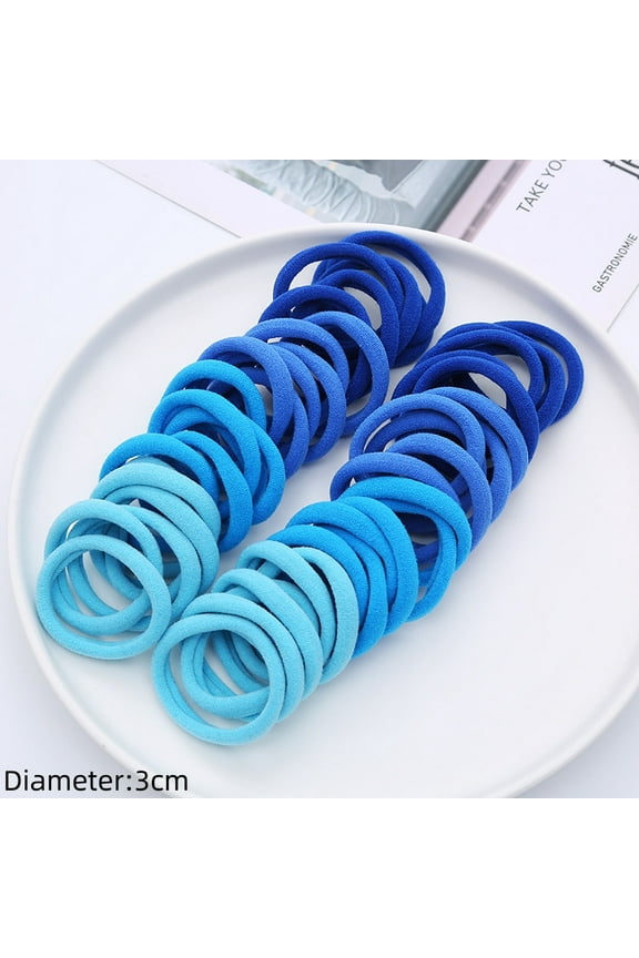 50pcs Black Elastic Hair Band Leagues Ties Colets Scrunchies Springs Gum Accessory For Girl Women No Damage Pigtails Holder Set