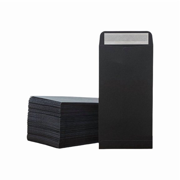 50pcs Black Envelopes for Cash, Banknotes, and Small Change Storage - Ideal for Business and Wedding Invitations