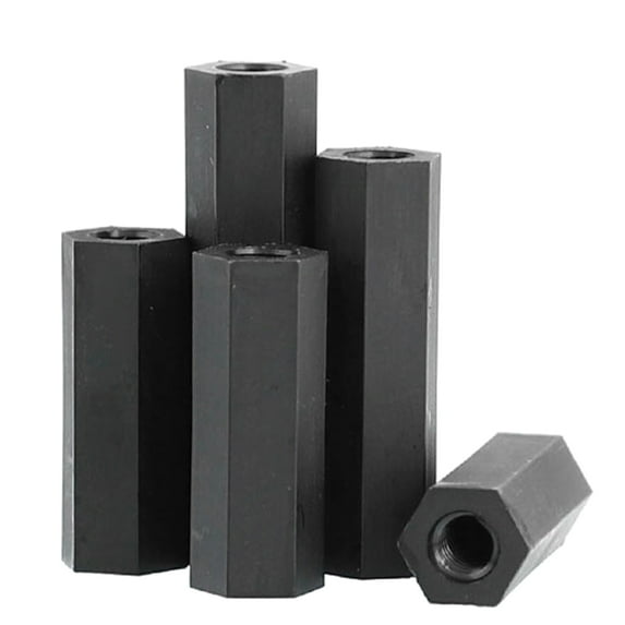 50pcs Black Nylon Double Pass Hexagonal Spacer Post M3x10mm