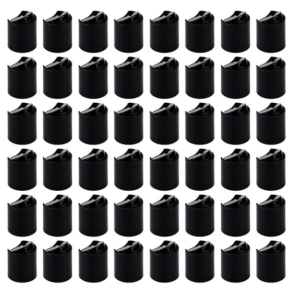 50pcs Black Press Disk Caps PP Plastic Bottle Lid Replacement 21/410 Disc Top Caps 20mm Inner Diameter Dispensing Bottles Cap