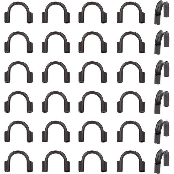 50pcs Black Stainless Steel Wire Guardian U Shape Loops Terminators Wire Protector Wire Guard Thread Protector Loop Guardian Terminator