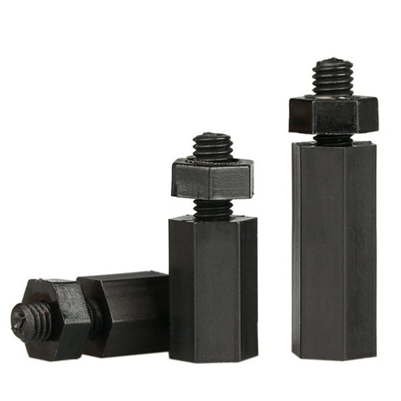 50pcs Black single head nylon column + nut M2.5x18+6mm