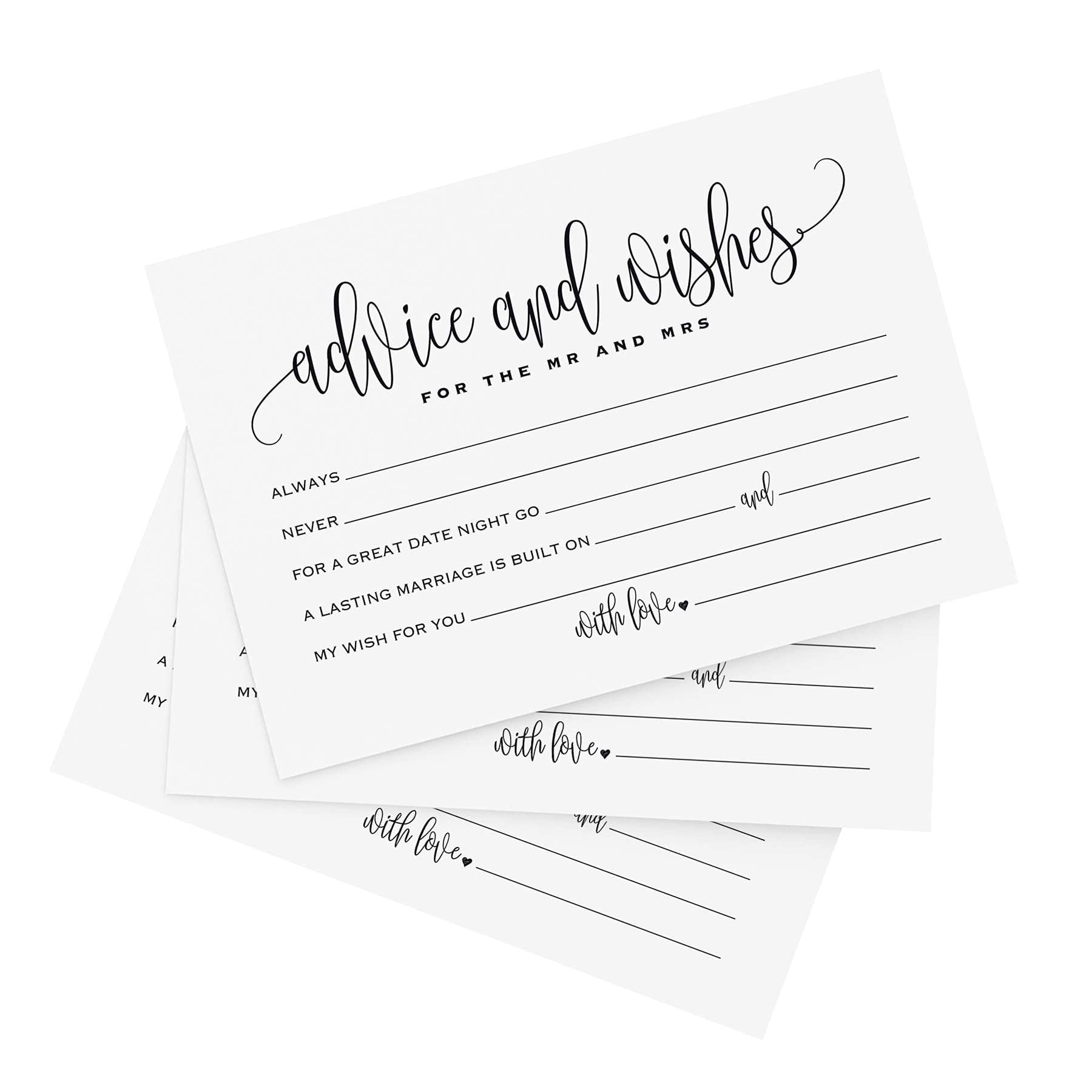 50pcs Blank Advice Cards for Cherished Moments - Create Personalized Memories at Bride & Groom, Baby Shower, Bridal, Wedding, Graduation, Retirement, and Anniversary Celebrations - Unleash Creativity