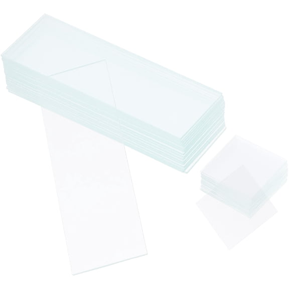 50pcs Blank Microscope Slides with 100pcs Pre-Cleaned Cover Glasses for Lab, Biology, Science, and Educational Use