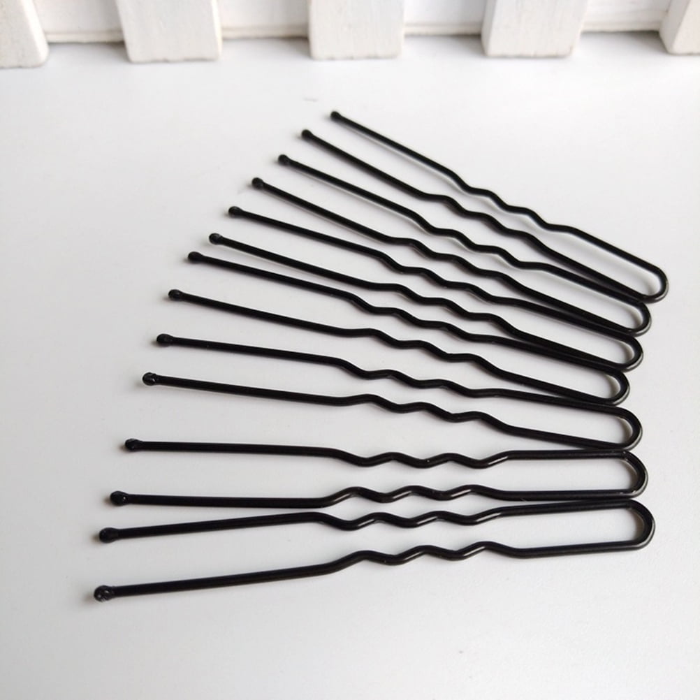 50pcs Bobby Hair U Shaped Hair Black Metal Hair Clips for Buns, Updo