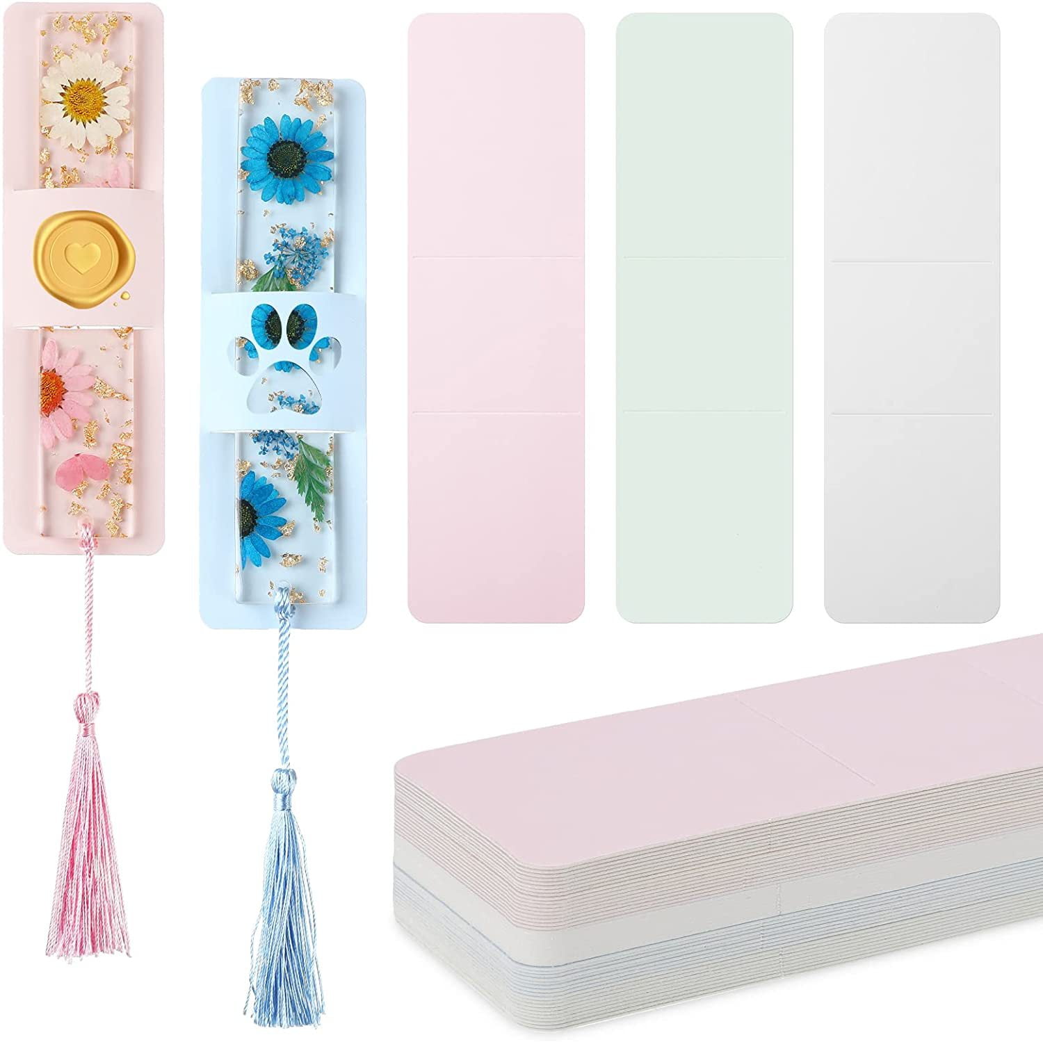 50pcs Bookmark Sleeves Bookmark Holder Bookmarks Display Cards Diy