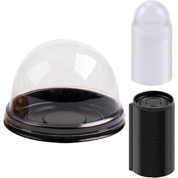50pcs Boxes Dome With Lid, Food Dome With Lid, Clear Plastic Small Cupcake Boxes With Dome Lids(A,50PCS）