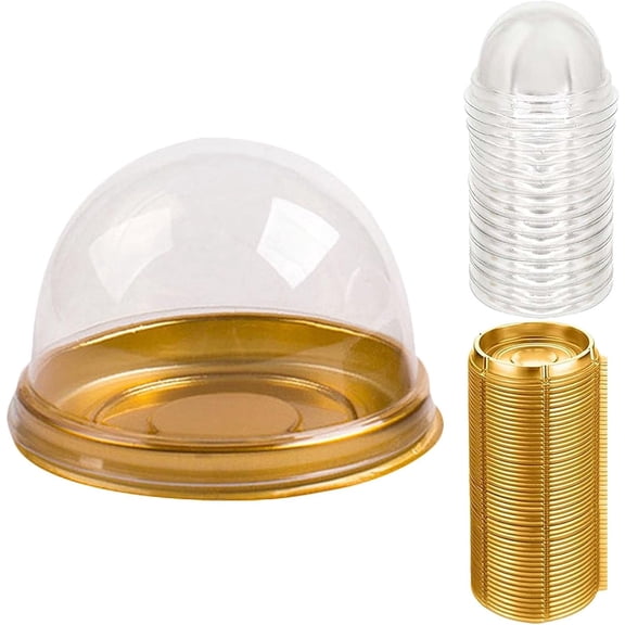 50pcs Boxes Dome With Lid, Food Dome With Lid, Clear Plastic Small Cupcake Boxes With Dome Lids(B,50PCS）