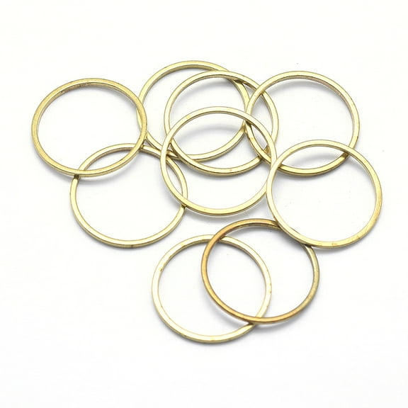 50pcs Brass Linking Rings Ring Lead Free & Cadmium Free & Nickel Free Raw(Unplated) 18x1mm Inner Diameter: 16mm