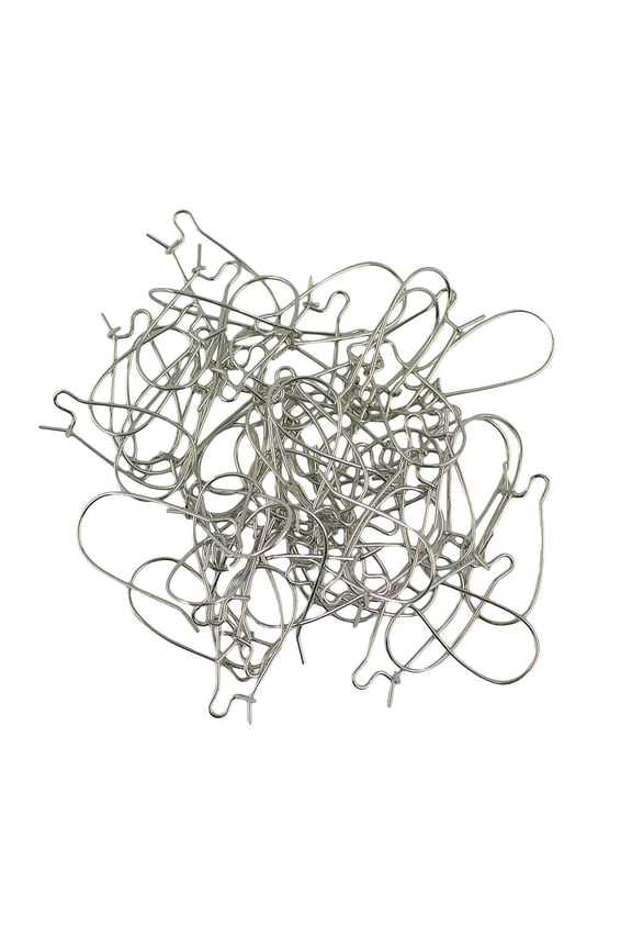 50pcs Brass Metal Kidney Earring Hook Ear Wire For Jewelry Making Findings , 25mm