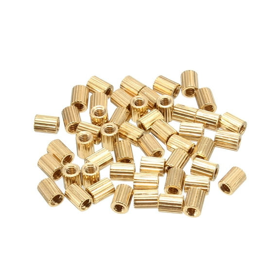 50pcs Brass Round Straight Female Thread Standoff Spacer M2x3x4mm