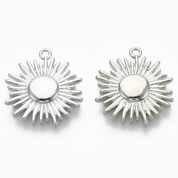 50pcs Brass Solar Eclipse Pendants Nickel Free Sun 15.5x15x2mm Hole: 1.2mm