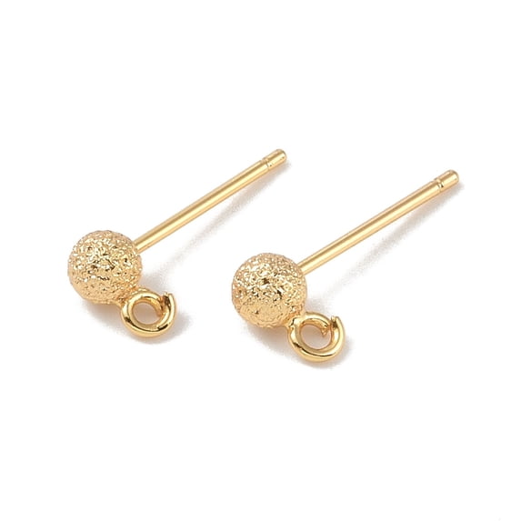 10 Pcs Gold Plated Stud Earring Findings - Brass Flower Ear Posts With Butterfly Backs For DIY Jewelry Making