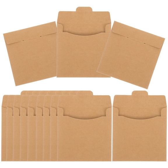 50pcs CD Sleeves Kraft Paper Envelopes DVD CD Paper Storage Holder Sleeves