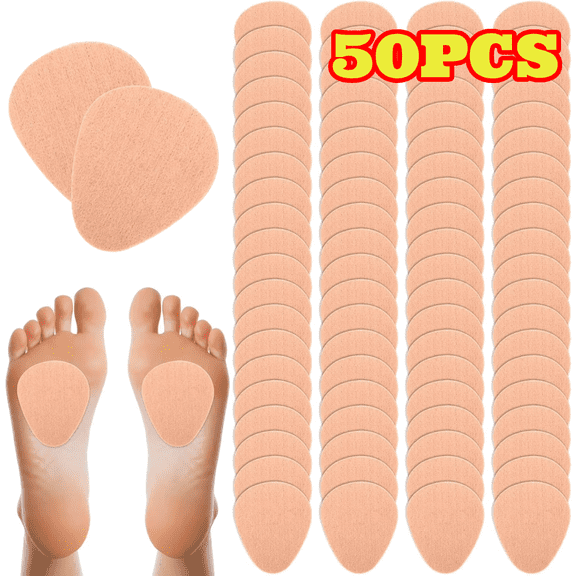 50pcs Callus Pads Metatarsal Pads Forefoot Foot Pads Pain Relief Foot Cushion Protecting Calluses from Rubbing on Shoes Adhesive Pads