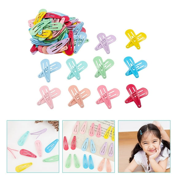 OUNONA Adorable Candy Color Hair Clips for Girls with Metal Snap Barrettes Assorted Color