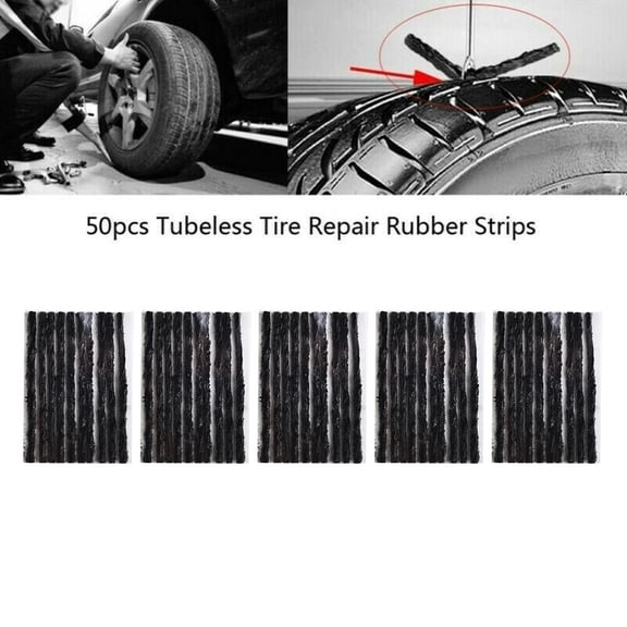 50pcs Car Bike Tyre Plug Tire Tubeless Seal Strip Puncture Repair Recovery Tool