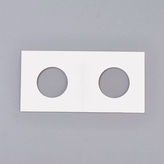 50pcs Cardboard Staple Type Coin Mylar Flip Holder Cover Case White Hole: 25mm 100x50x1.5mm