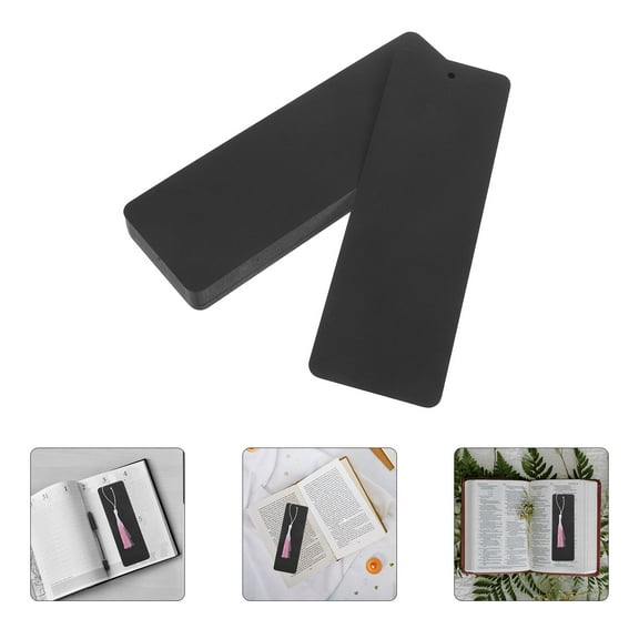 PENIKOKO 50Pcs Blank Black Cardstock Bookmarks for DIY Present Tags and Bookmarks
