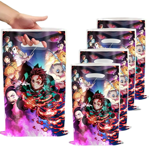 50pcs Cartoon Anime Demon Party Favor Bags, 6.6x9.8 Inch Birthday Party Supplies Cartoon Anime Sword Party Favor Candy Bags
