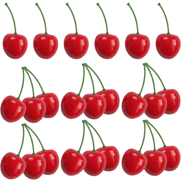 50pcs Cherry Decor Artificial Cherry Centerpiece Table Decoration Photo Prop