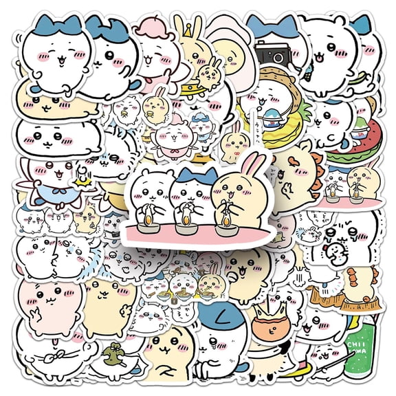 50pcs Chiikawa Hamster Stickers, Cute Patterns Personalized Detachable PVC Phone Stickers, Durable Waterproof Vinyl Decals, Mobile Phone Accessories for Smartphones & Kids’ Birthday Decor