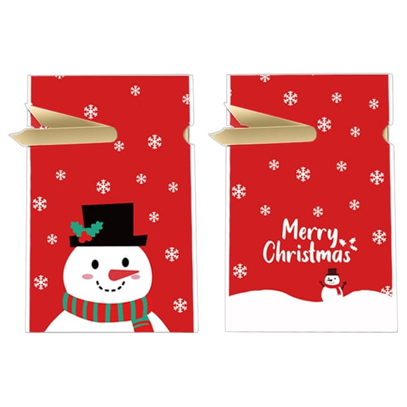 50pcs Christmas Candy Bag Santa Gift Bag Christmas Decoration Home Snowman Present Bag Christmas Wrap Bag New Year