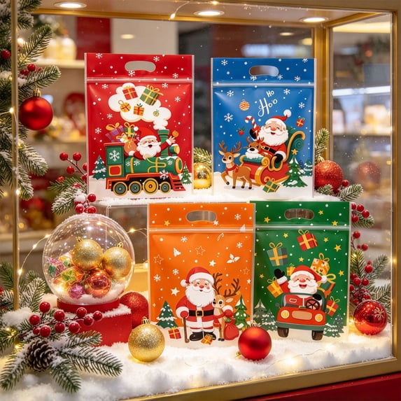 50pcs Christmas Candy Self Sealing Zipper Bag Party Gift Packaging ...