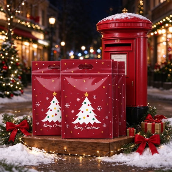 50pcs Christmas Candy Self Sealing Zipper Bag Party Gift Packaging ...