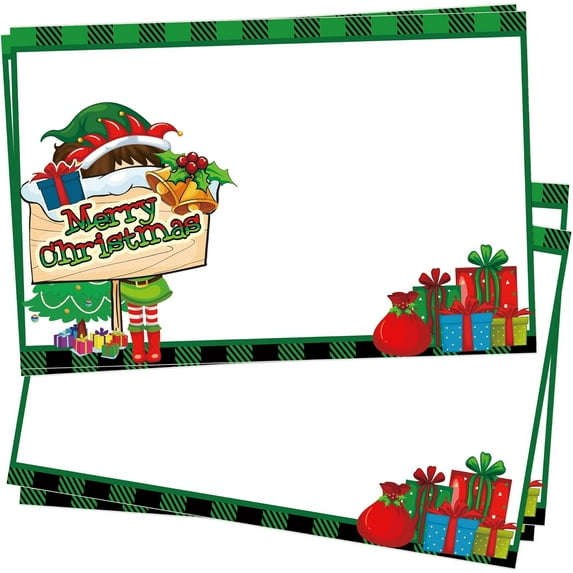 50pcs Christmas Elf Notes North Pole Elf Christmas Cards 4x6 Inch Kids Magical Elf Letters Note Cards from Elf