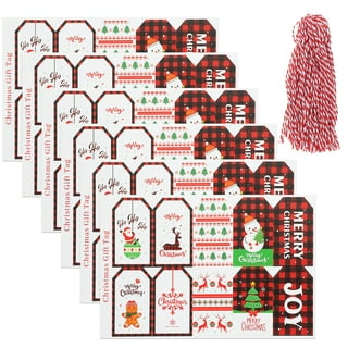 Christmas Gift Tags 50 Count with String for DIY Xmas Present Wrap and Label  Package Name Card 