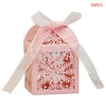 thumbnail image 1 of 50pcs Christmas Snowflake Hollow Favor Gift Candy Box with Ribbon Wedding Party, 1 of 19