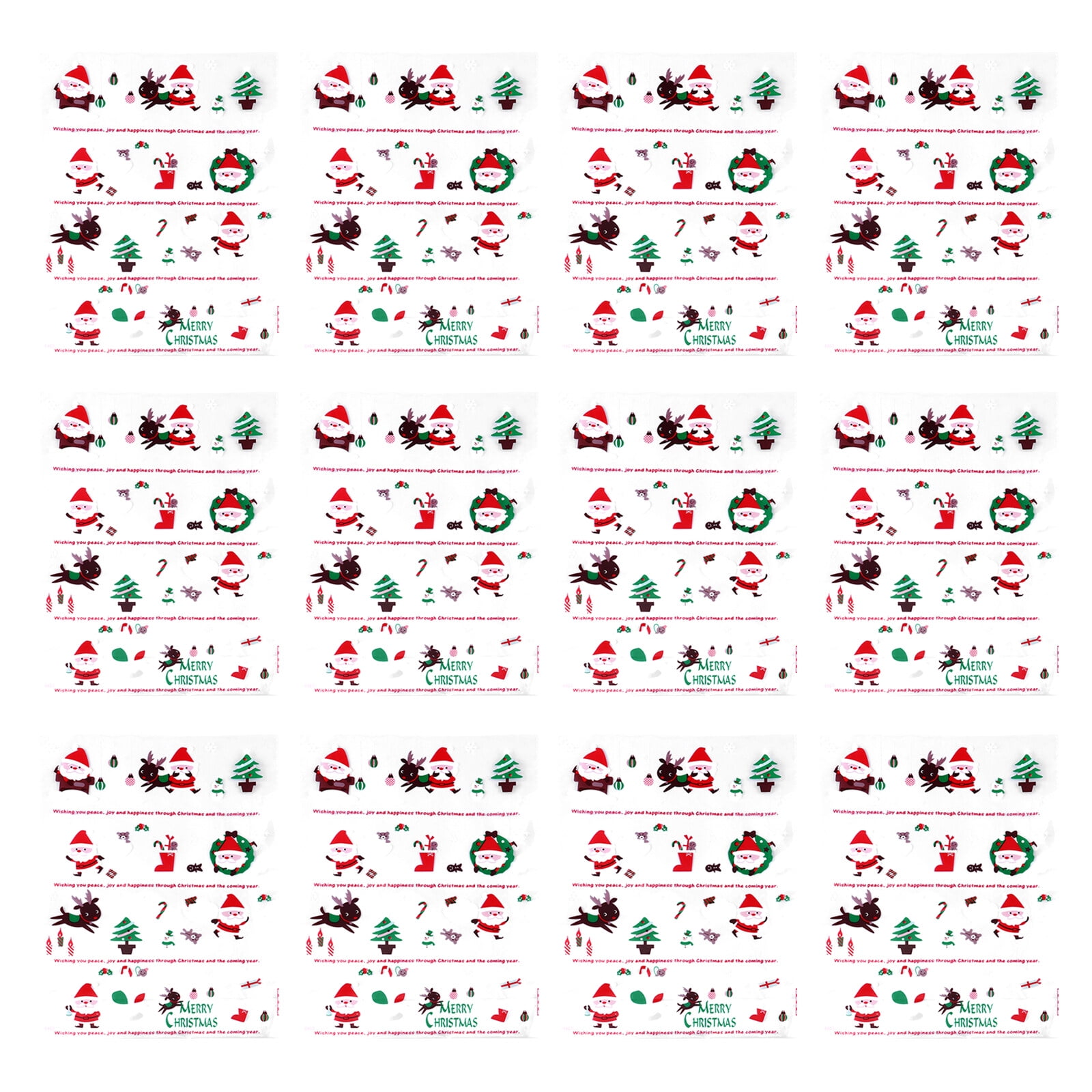 50pcs Christmas Treat Candy Bags Clear Goody Gift Bags Wrapping Bags