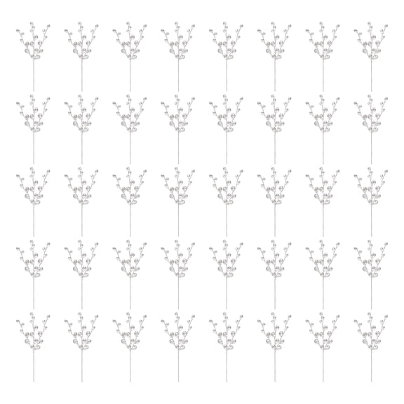 50pcs Christmas Tree Decoration Set, Artificial Crystal Pendant Faux Ice Drop Branch Ornament for Indoor Holiday Party Hanging